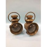 Two brass carriage lamps