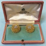 A pair of 18ct & 14ct gold and diamond earrings, 16.7 grams
