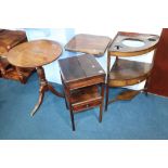 A 19th century mahogany corner wash stand and three occasional tables (4)
