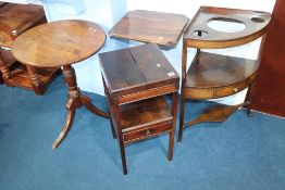 A 19th century mahogany corner wash stand and three occasional tables (4)