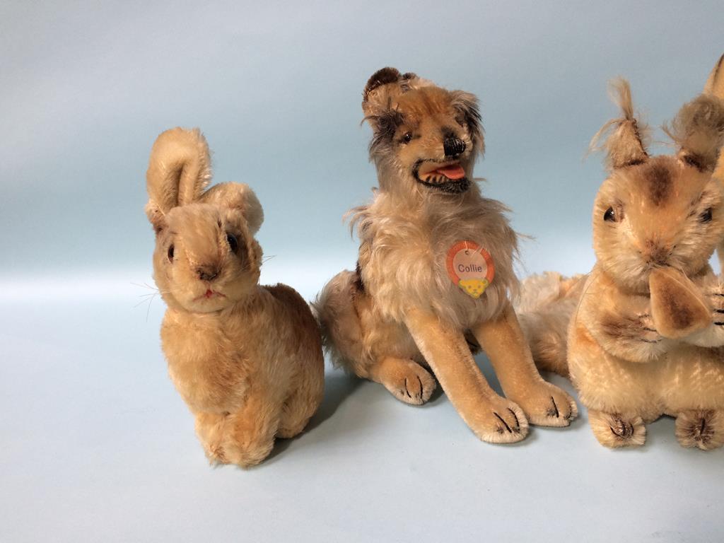 A Steiff 'Deer', a Steiff 'Collie', a plush 'Rabbit' and a 'Squirrel' (4) - Image 2 of 3