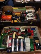 Two trays of die cast toys