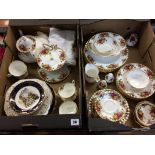 Quantity of Royal Albert 'Old Country Roses' china, in two boxes