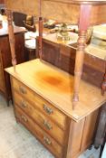 A side table, a chest of drawers and an Edwardian side cabinet