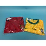 Signed Arsenal Football Club Football Shirt 2000-2002, signed by Robert Pires, Ray Parlour and one