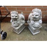 Pair of Garden Lion statues