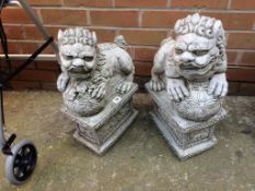 Pair of Garden Lion statues