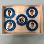 A set of five 'Beatles for President' pin badges