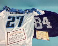 Signed Eddie George, Tennessee Titans, Running Back, American Football Hall of Fame, 2011 NFL