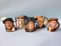 Five Royal Doulton Character jugs