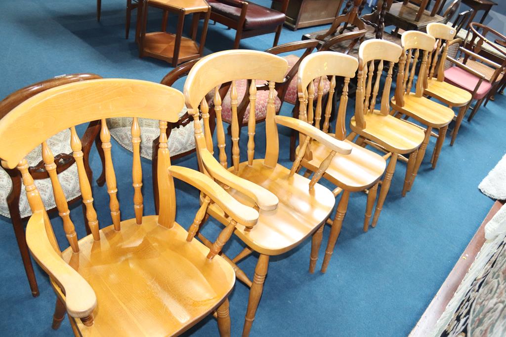 A set of six kitchen chairs