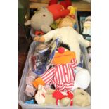 Two boxes of assorted, dolls etc.