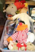 Two boxes of assorted, dolls etc.