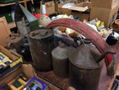 Various oil cans etc.