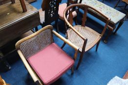 Two bergère chairs