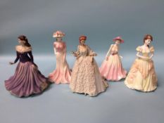 Five Coalport figures