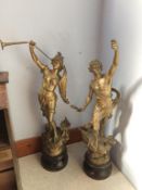 A pair of Spelter figures