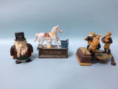 Three reproduction cast money boxes