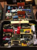 Two trays of die cast toys