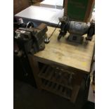 Workbench, grinder and a vice