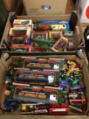 Two trays of die cast toys