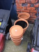 Quantity of terracotta garden pots