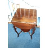 A mahogany drop flap occasional table