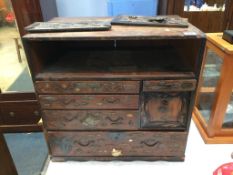 A Japanese cabinet, with decorative applied mounts