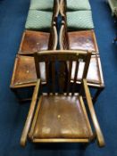 A set of five oak chairs