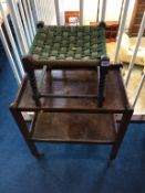 A tea trolley and stool