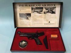 A boxed Webley Hurricane air pistol