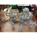 Pair of glass chandeliers