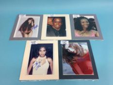 Autographs to include; Christina Aguilera (4), Apollonia, Creedence Clearwater, Babyface, Coolio,