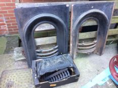 Two cast iron fire surrounds etc.