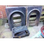 Two cast iron fire surrounds etc.