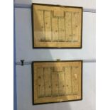 Two framed sections of John Ogilbys road map