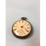 A silver pocket watch