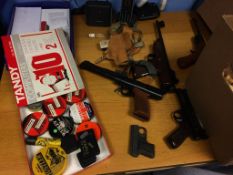 Collection of various air pistols, including Webley etc.