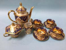 A porcelain Dresden hand painted tea service