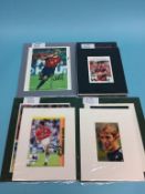 Autographs to include; Gaizka Mendieta (2), Andre Kanchelskis, Gareth Southgate, Franz Beckenbaur,