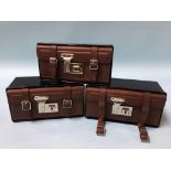 Three miniature chests