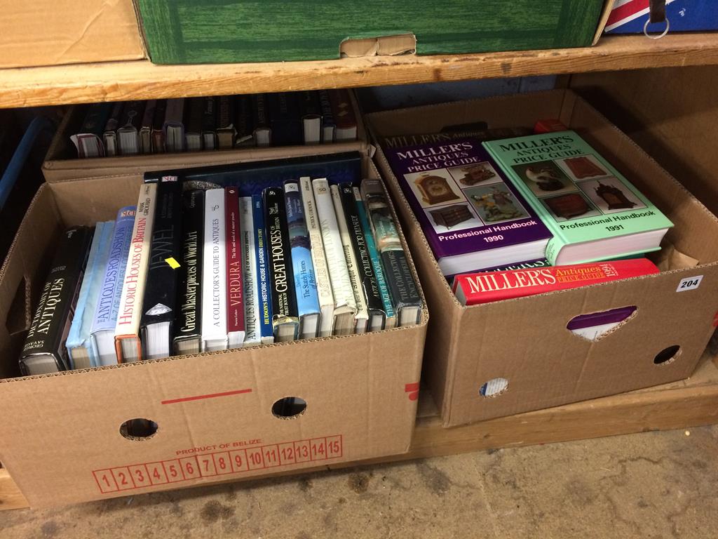 Three boxes of books