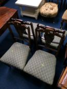 Two pairs of Edwardian inlaid single chairs