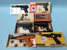 Two Webley and two Diana air pistols, boxed (4)