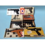 Two Webley and two Diana air pistols, boxed (4)