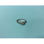 A diamond ring, stamped '18ct and plat', 2.7g, size 'K'