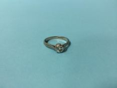 A diamond ring, stamped '18ct and plat', 2.7g, size 'K'