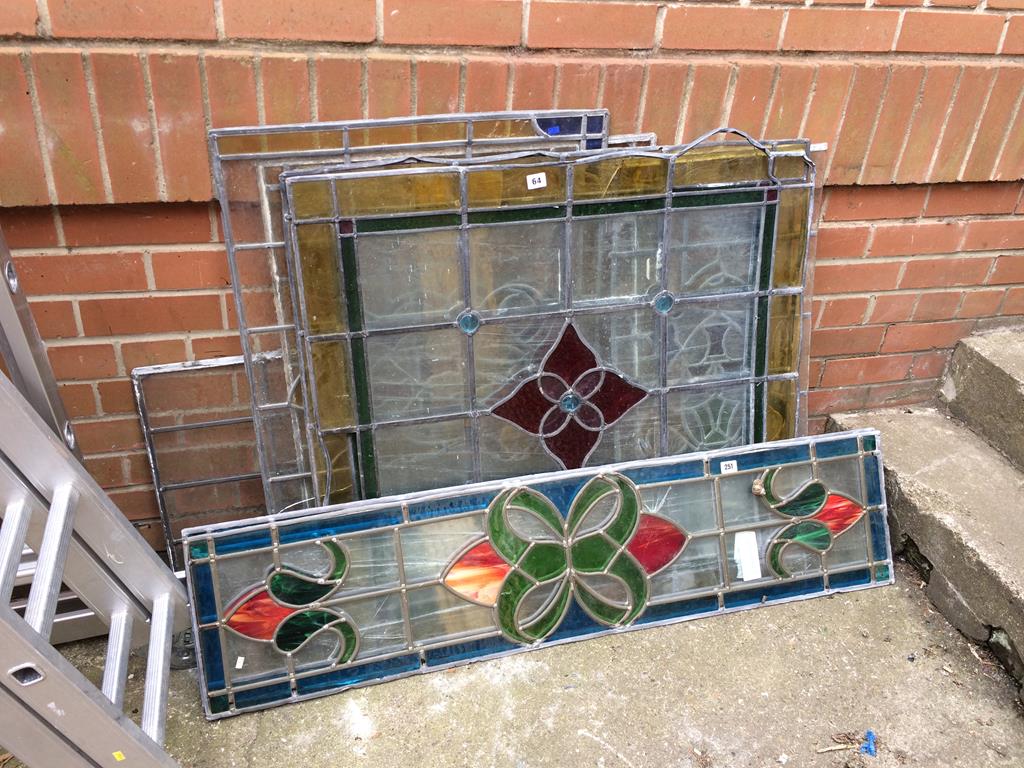 A large quantity of leaded windows