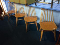 Four spindle back chairs