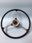 An early MG motor car steering wheel